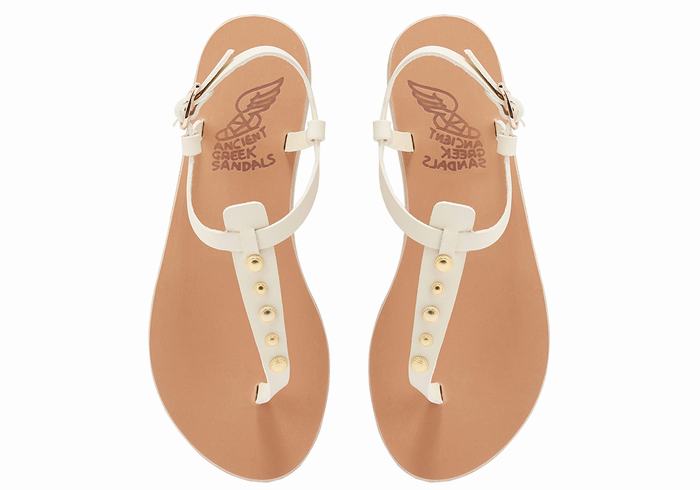 Sandały Z Paskiem Na Plecy Damskie Ancient Greek Sandals Lito Bee Białe | TUC557AX