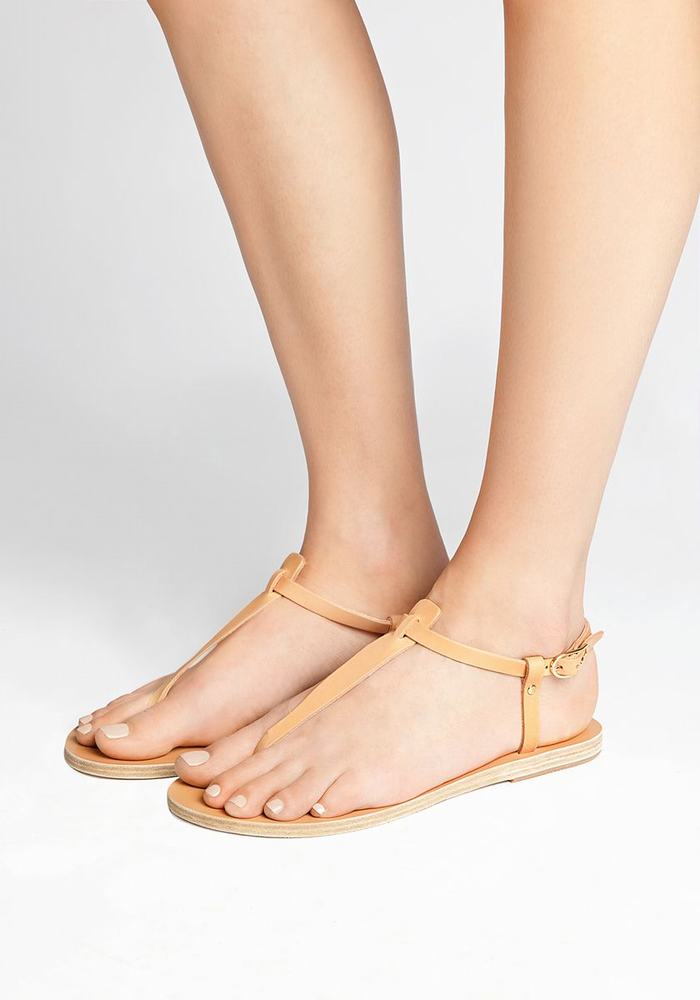 Sandały Z Paskiem Na Plecy Damskie Ancient Greek Sandals Lito Flip Flop Leather Beżowe | QCU8416JD