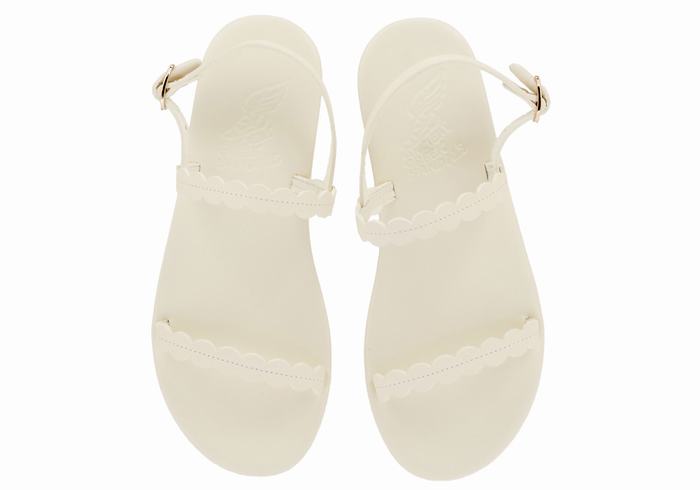 Sandały Z Paskiem Na Plecy Damskie Ancient Greek Sandals Aroula Białe | LXR212GF