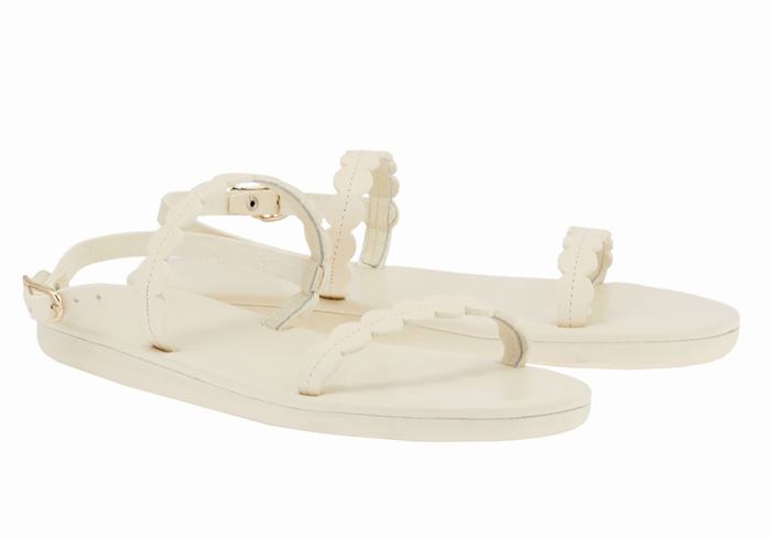 Sandały Z Paskiem Na Plecy Damskie Ancient Greek Sandals Aroula Białe | LXR212GF