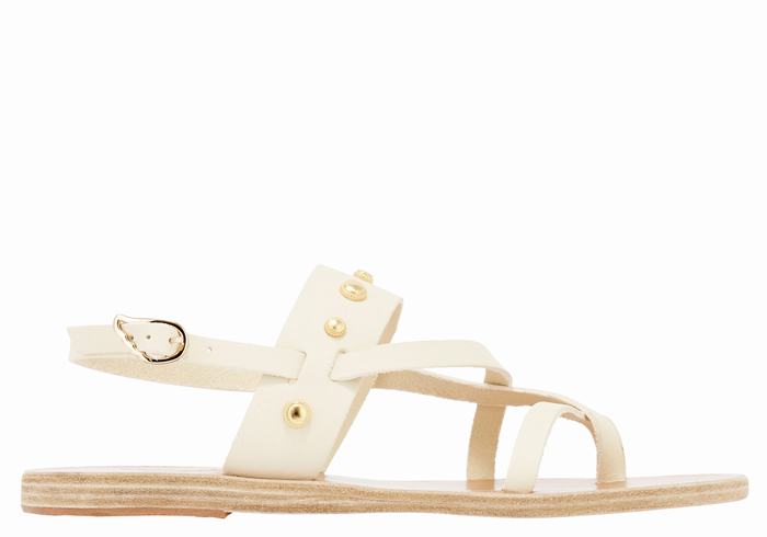 Sandały Z Paskiem Na Plecy Damskie Ancient Greek Sandals Alethea Bee Białe | VKD2239IN