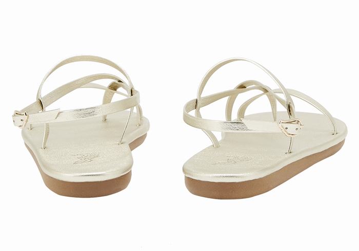Sandały Z Paskiem Na Plecy Damskie Ancient Greek Sandals Alethea Złote Białe | SND378TO