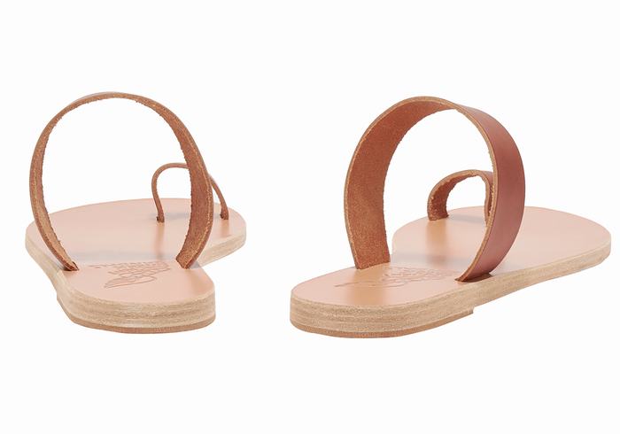 Sandały Ze Słupkami Damskie Ancient Greek Sandals Thalia Leather Ciemny Brązowe | PYE3431KH