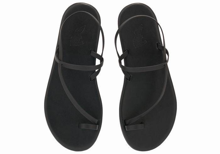 Sandały Ze Słupkami Damskie Ancient Greek Sandals Euterpe Czarne | ZKP8028AN