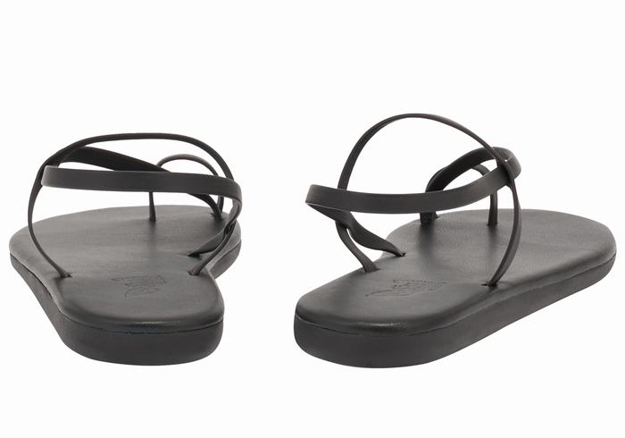 Sandały Ze Słupkami Damskie Ancient Greek Sandals Euterpe Czarne | ZKP8028AN