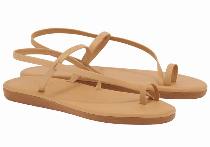 Sandały Ze Słupkami Damskie Ancient Greek Sandals Euterpe Beżowe | ZSL555WW