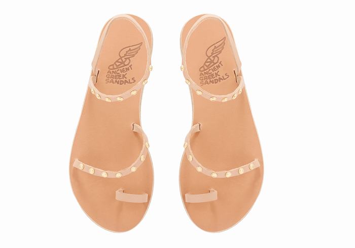 Sandały Ze Słupkami Damskie Ancient Greek Sandals Eleftheria Bee Beżowe | YRD2139AV