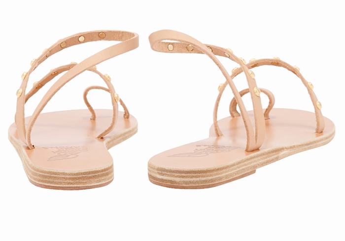 Sandały Ze Słupkami Damskie Ancient Greek Sandals Eleftheria Bee Beżowe | YRD2139AV