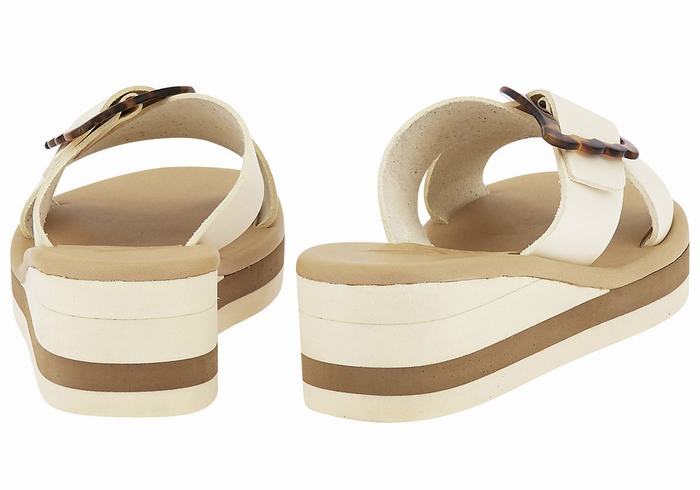 Sandały na Koturnie Damskie Ancient Greek Sandals Thais Rainbow Białe Beżowe | AKN1082LO